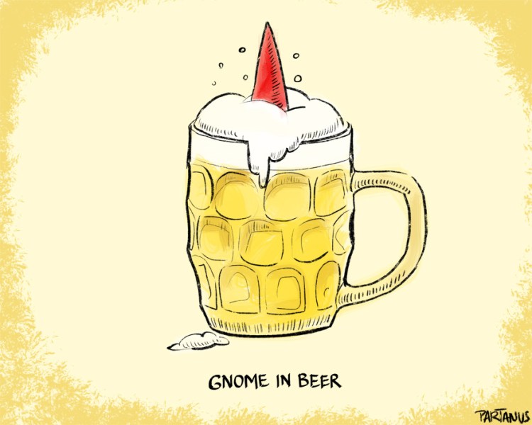 gnome beer glass alcoholic